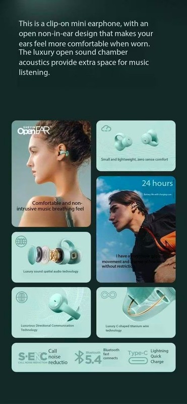 SHEYIN/X2 Bluetooth Earphones Clip-On Sports Anti-Drop Long Battery Life gallery