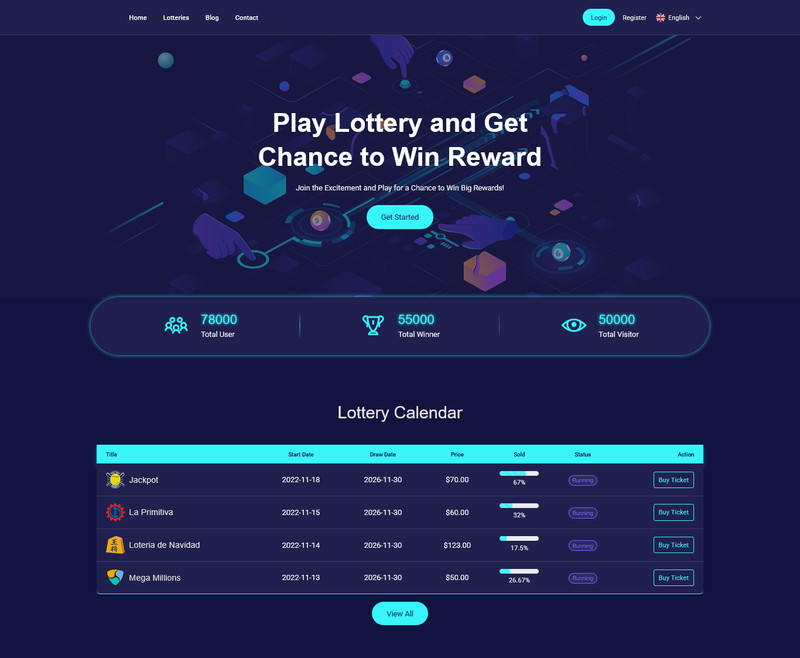Lottora - Live Lottery Platform | Lottery PHP Website Solution | Laravel Admin gallery