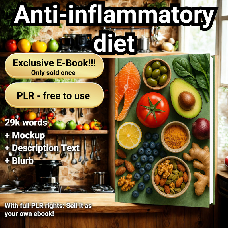 Anti-inflammatory diet 29k words Exclusive PLR e-book - sold only once