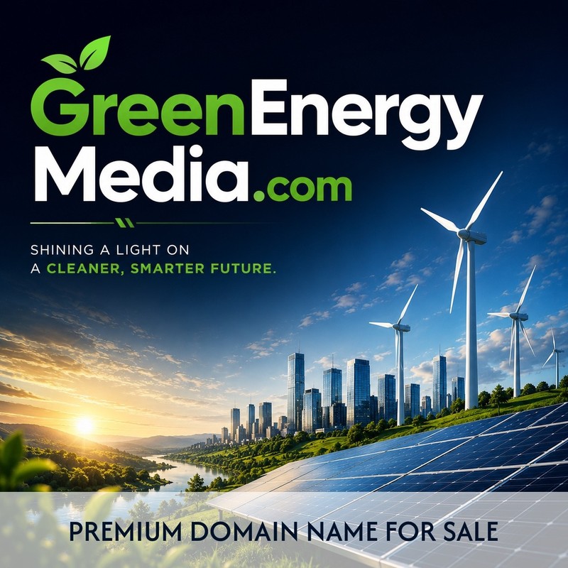 GreenEnergyMedia .COM Renewable Energy Marketing Brandable Domain. GD Value $2k