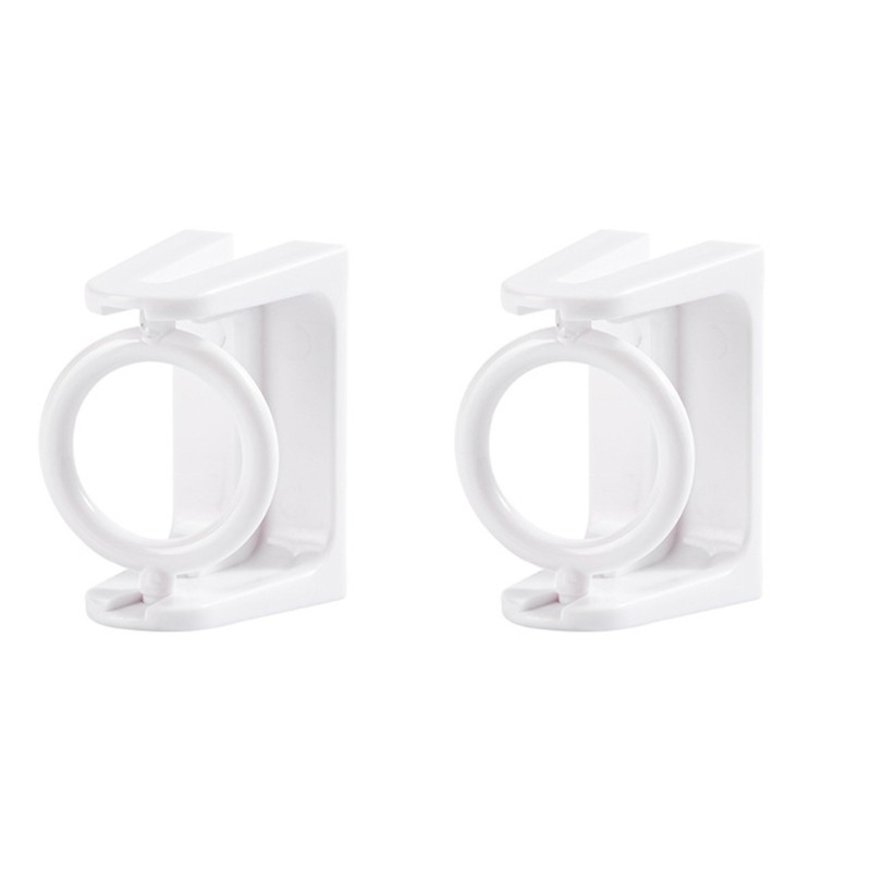 Transparent Adhesive Curtain Poles Brackets 2Pcs Towel Rod Fixing Holders Hook