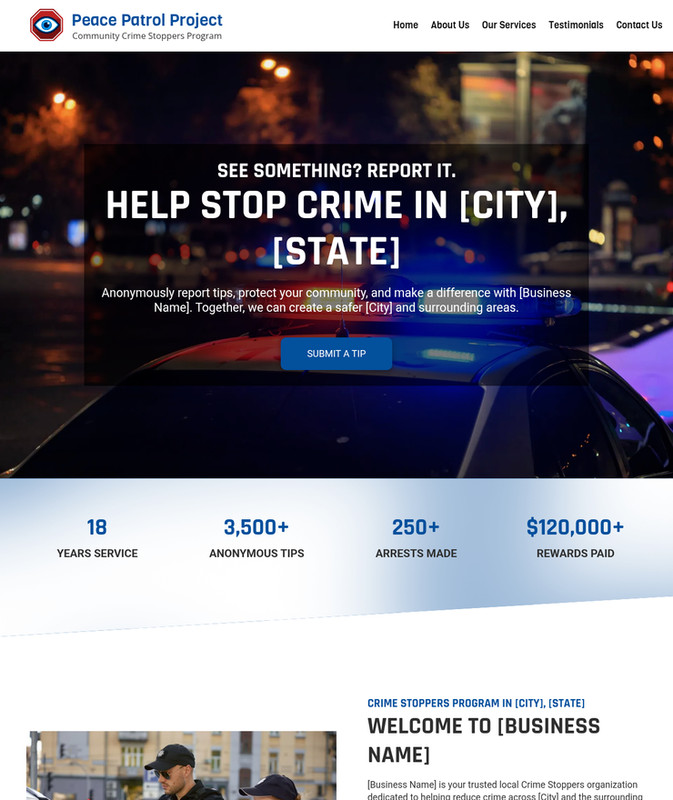 Crime Stoppers Program Customized Business Website *SEE FULL DESCRIPTION*