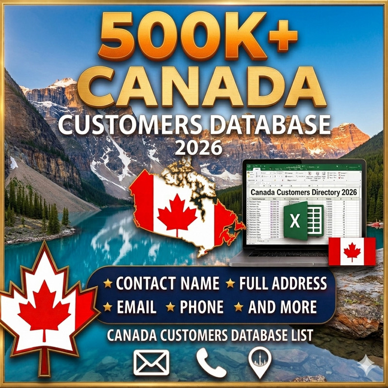 500K CANADA Customers Email Database –B2C Contact leads list (Digital Download)