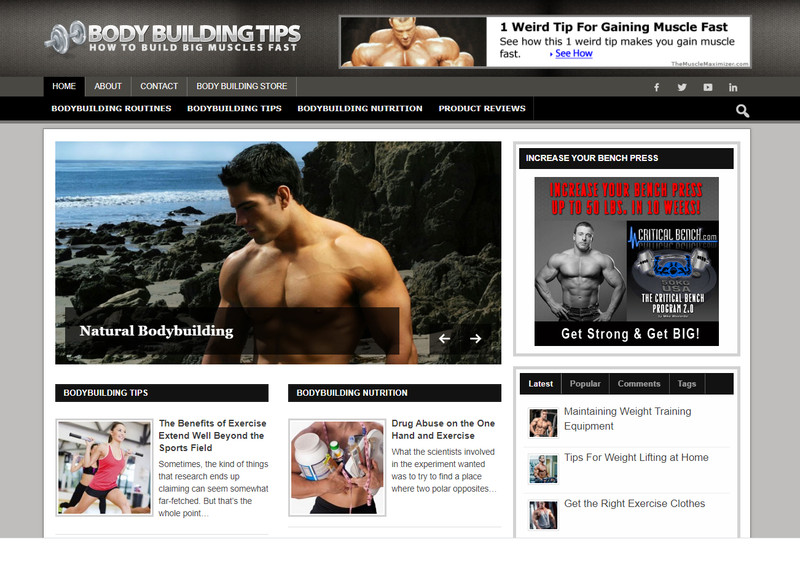 BODY BUILDING – Responsive Niche Website Business For Sale Multi-earns affiliate