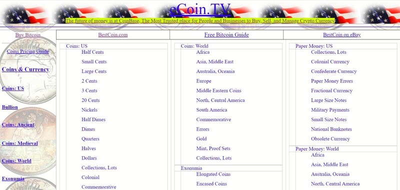 eCoin.TV “DOMAIN” Future of Money to Buy & Sell Coins Currency & Cryptocurrency