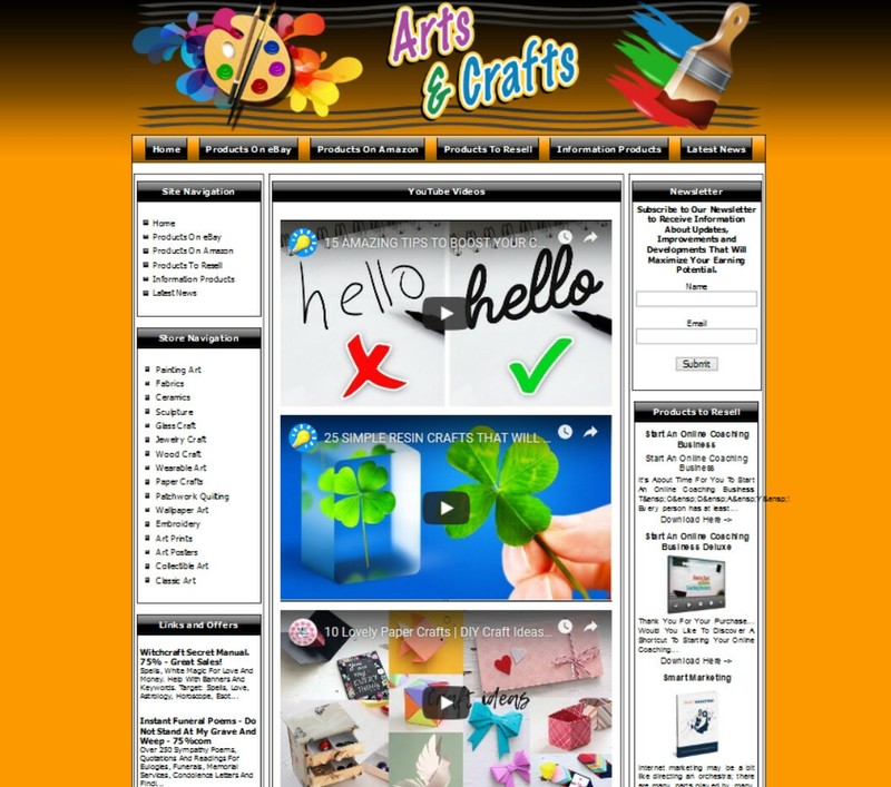 Art and Craft Store Affiliate Online Business Website For Sale!