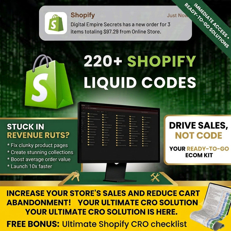 Website Code Snippets for Shopify Themes | 220+ HTML Customization Guide✅