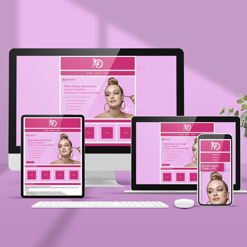 Custom eBay Template for Skincare & Cosmetic Listings – Modern Design - 2025 gallery