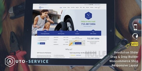 Auto Repair & Car Mechanic v15 – Car Service WordPress Template