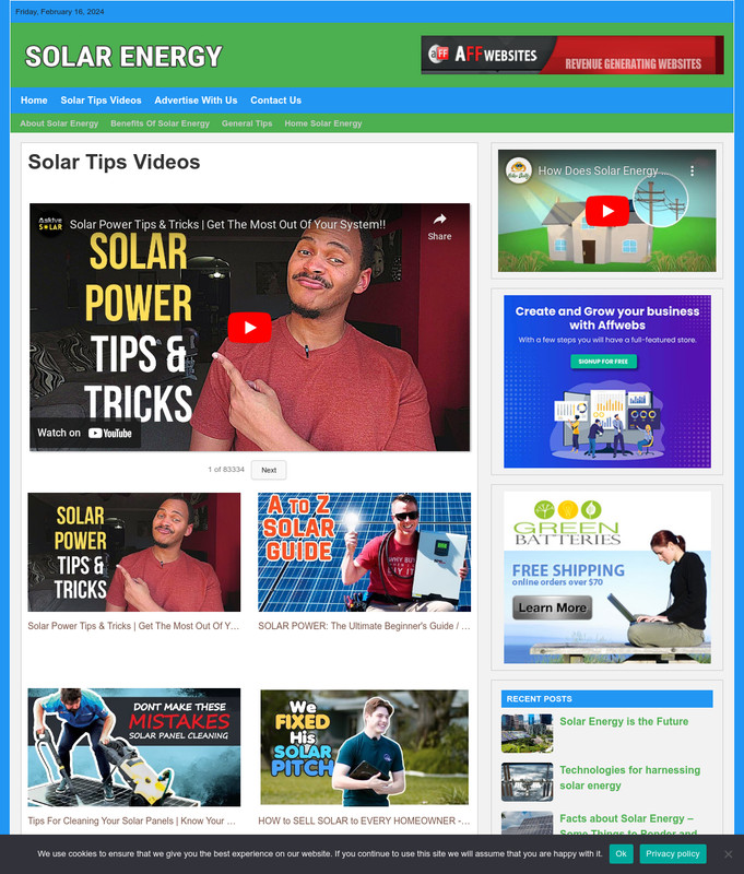 SOLAR ENERGY TIPS Website Business For Sale -Work From Home Business Opportunity gallery