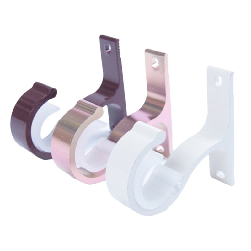 Set Of 4 Aluminum Alloy Curtain Rod Brackets Heavily Duty Support for 23mm Poles