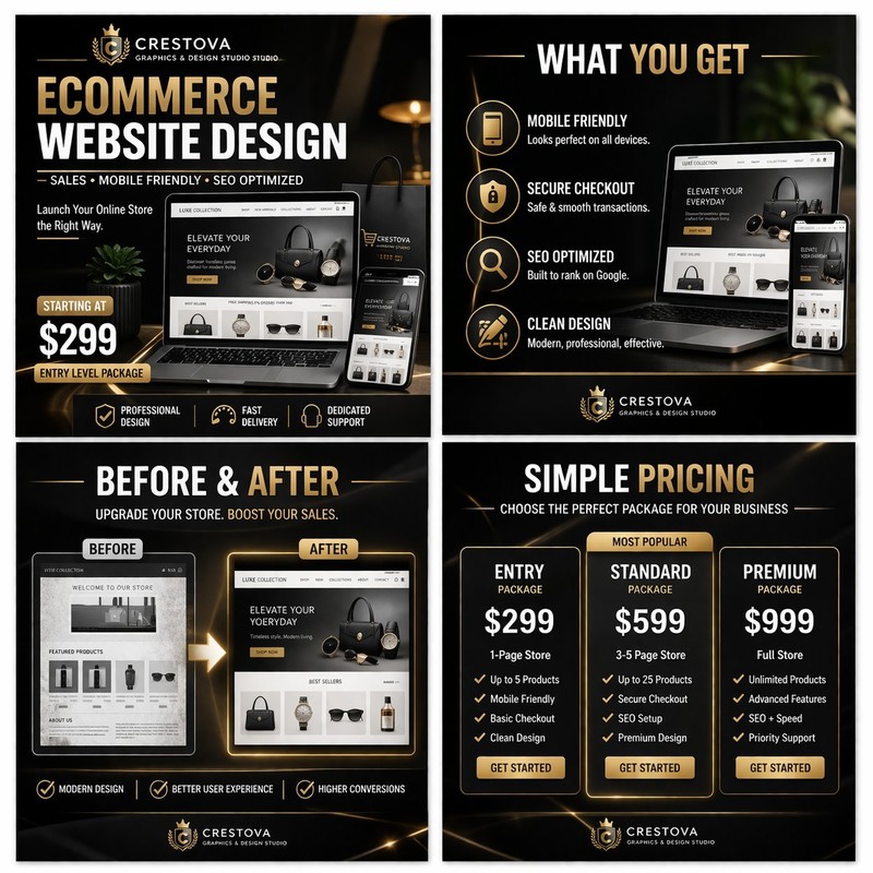 Crestova Ecommerce Website Design Service, Mobile Friendly & SEO Optimized gallery