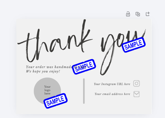 thank you business card, thank you for your purchase card, grey canva template