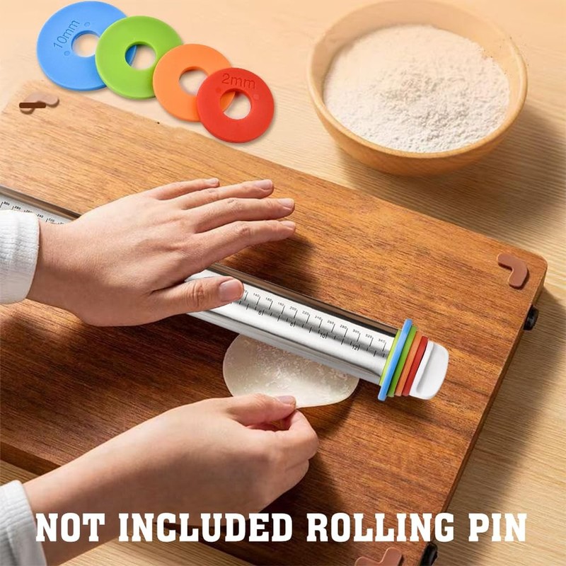 8 pcs Rolling Pin Guide Ring Spacer Bands Set - (2/3/6/10mm), Suitable as Rol... gallery