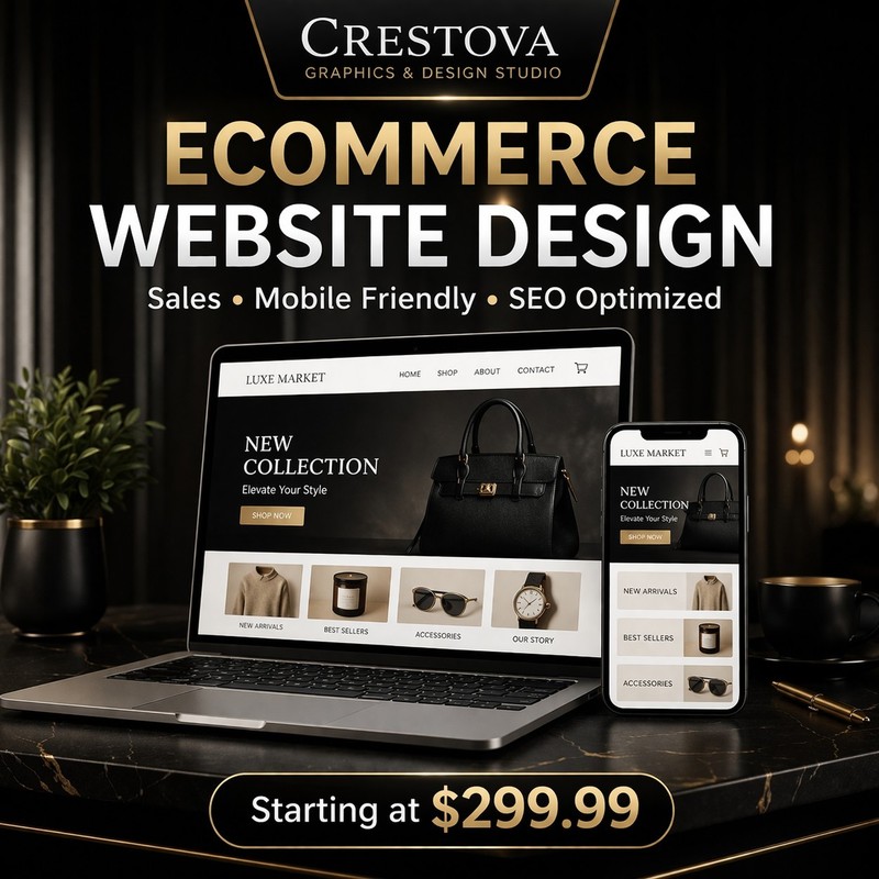 Crestova Ecommerce Website Design Service, Mobile Friendly & SEO Optimized