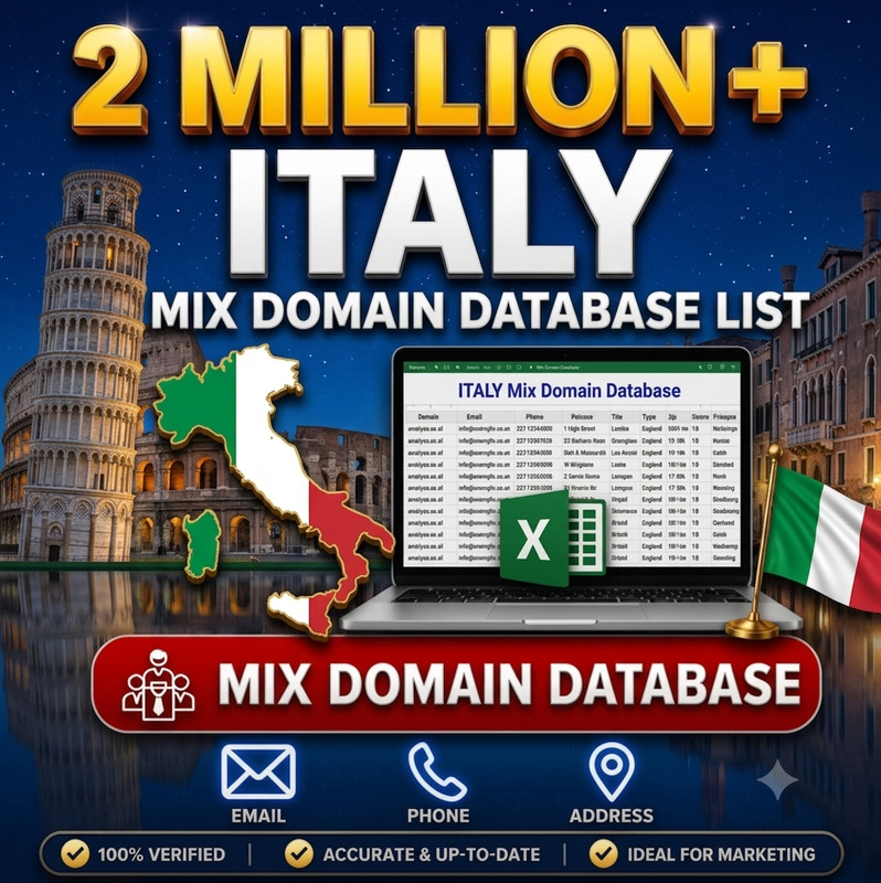 2 Million ITALY Email Database list 2026 | Contact Leads (Excel CSV) gallery