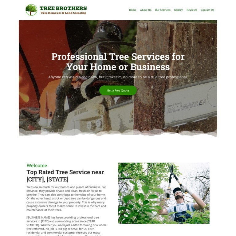 Tree Service Customized Business Website *SEE FULL DESCRIPTION*