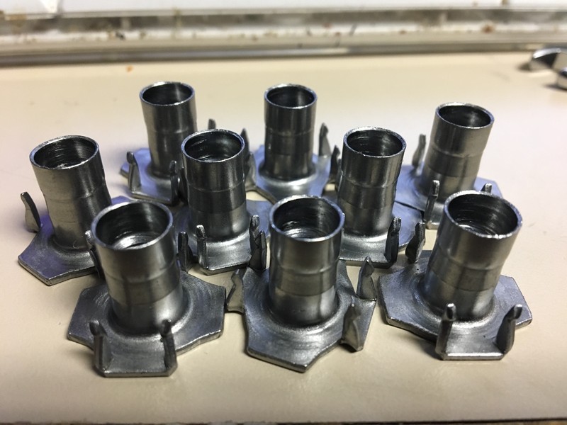 4 Prong T Nut 5/16″-18 x 5/8″ Qty: 100 Hardened commercial grade uses 3/8″ bit