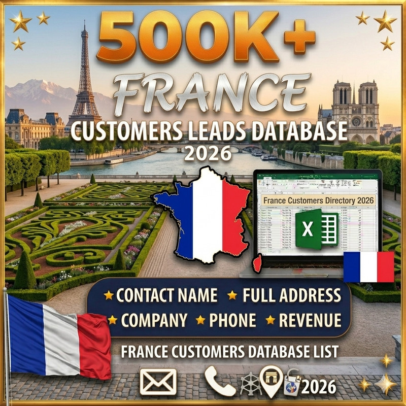 500K French Customers Email Database – B2C Contact leads (Excel file)