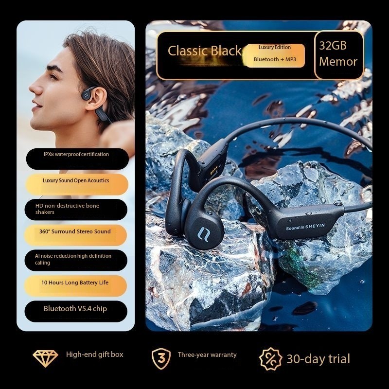 SHEYIN X7 bone conduction Bluetooth headphones, waterproof and sweatproof gallery