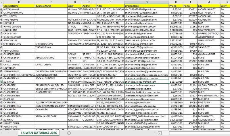 160K TAIWAN Email Database list 2026 | Contact Leads (Digital Download) gallery