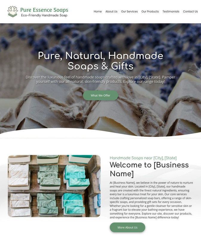 Handmade Soap Business Website *SEE FULL DESCRIPTION*