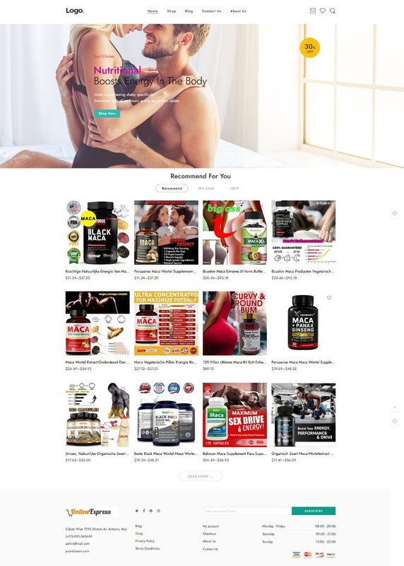 Black Maca Store Website, Make Money with Affiliate and Drop Shipping