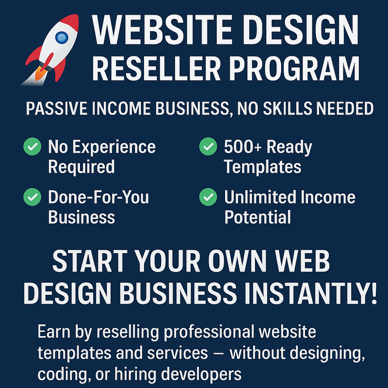 🚀 Website Design Reseller Program – Passive Income Business, No Skills Needed
