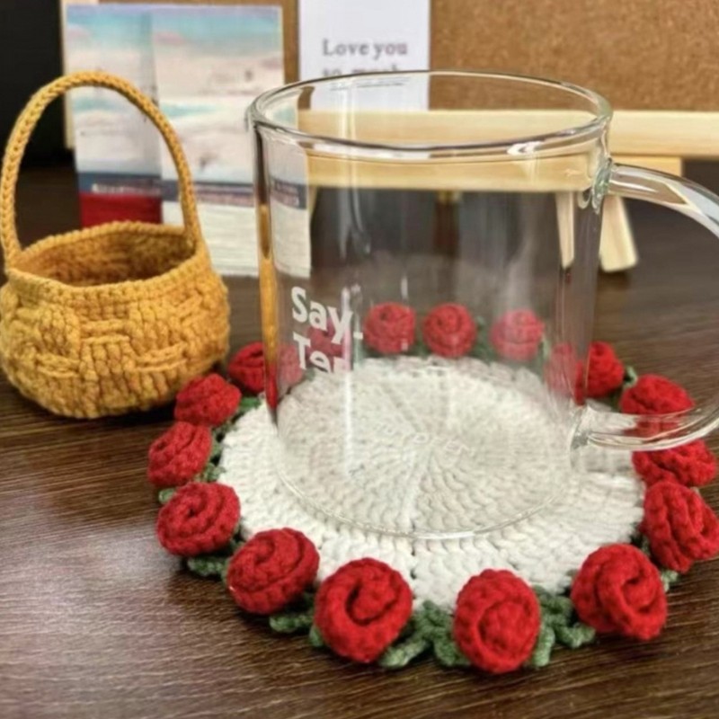 Rose Bouquet Crochet Coaster Kits Flower Coaster Crochet Kits Home Decoration gallery