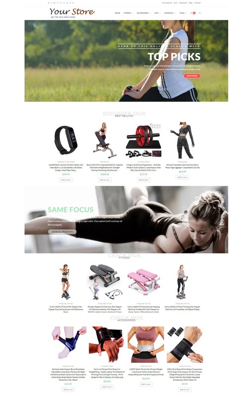 Fitness Products Store – AutoPilot Affiliate Website + Shopping Cart + Free Host