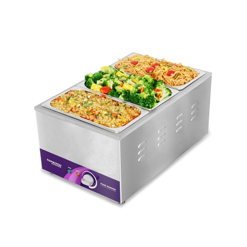 ETL Listed 3-Pan 18L Commercial Food Warmer with Non-Leakage Stretch-Forming ...