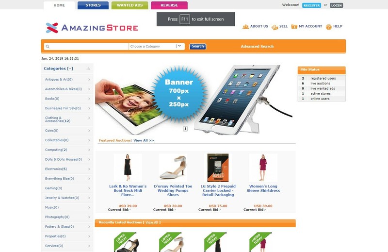 Auction Website eBay Clone – Free Install + Hosting