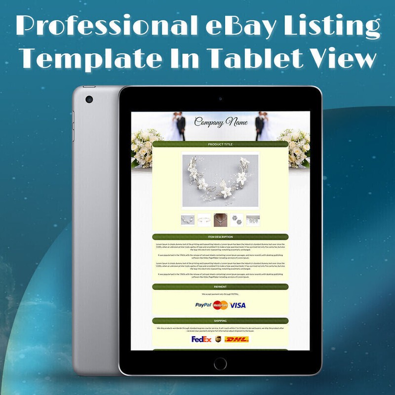 eBay Mobile Responsive HTML eBay Listing Template Auction Template Universal gallery