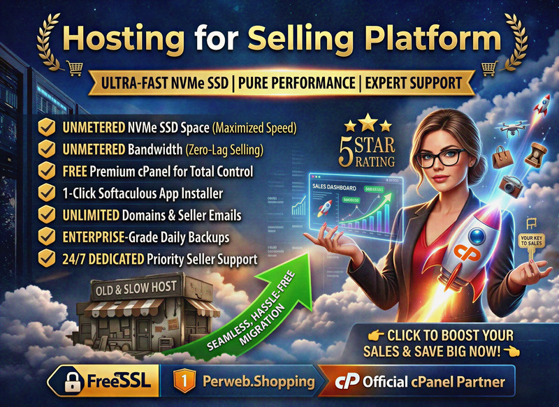 Hosting for Selling Platform – 🛒 Unlimited SSD + SSL + Speed | Only $14.99/Year