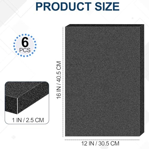 6 Pack Polyurethane Foam Sheets 16x12x1 Inch High Density Packing Cushion Insert gallery