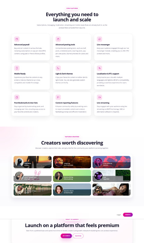 JustCreators - Content Creators PHP SaaS Platform – Premium Content Subscription gallery