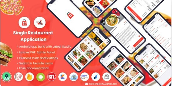 Single Restaurant – Android User & Delivery Boy Apps With Laravel Admin Panel