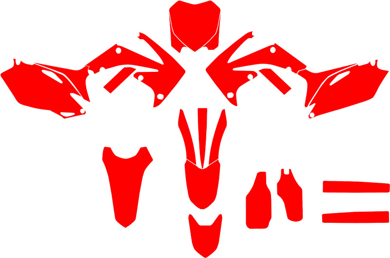 HONDA CRF 250 R 2009 a 2012 CRF 450 R 2010 a 2013 plantilla vector a escala 1:1