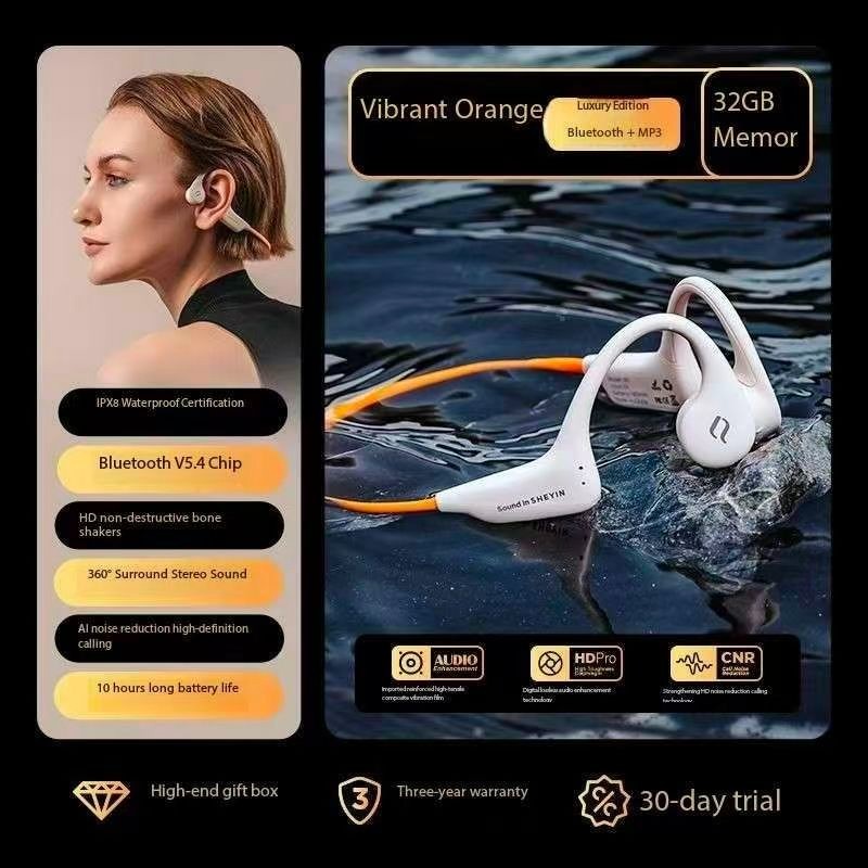 SHEYIN X6 Bone Conduction Bluetooth Headphones with Ultra Long Battery Life