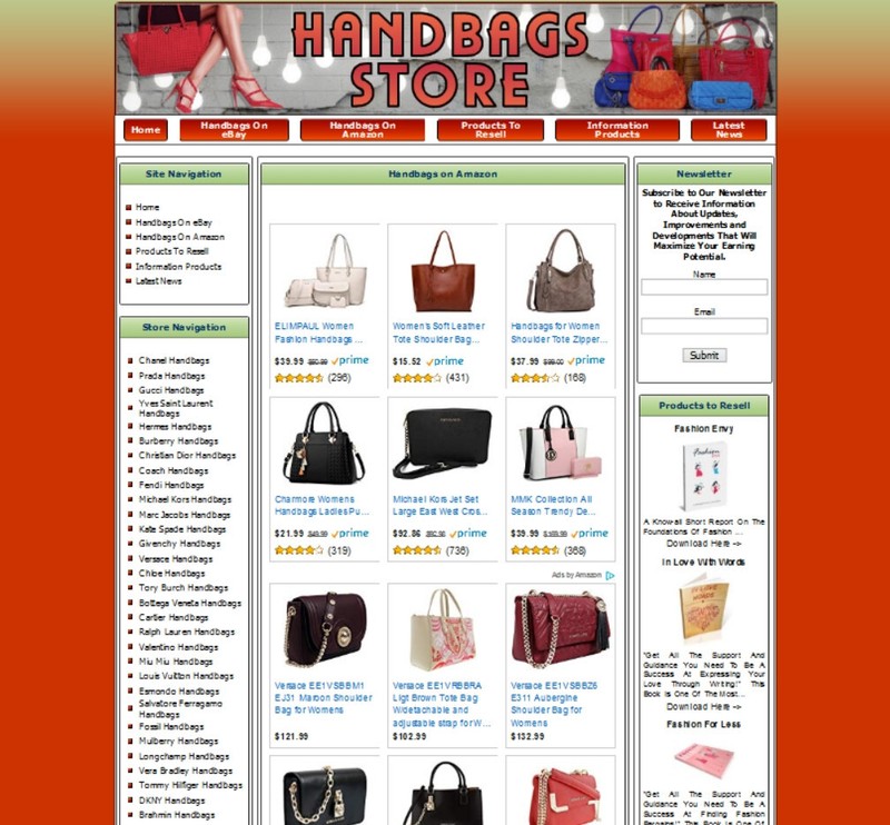 HANDBAG STORE ECOMMERCE BUSINESS WEBSITE FOR SALE. AMAZON ADSENSE MONEY gallery