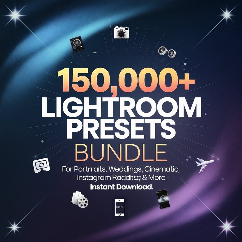 150,000+ Professional Lightroom Presets Bundle – For Portraits, Weddings, Cinema