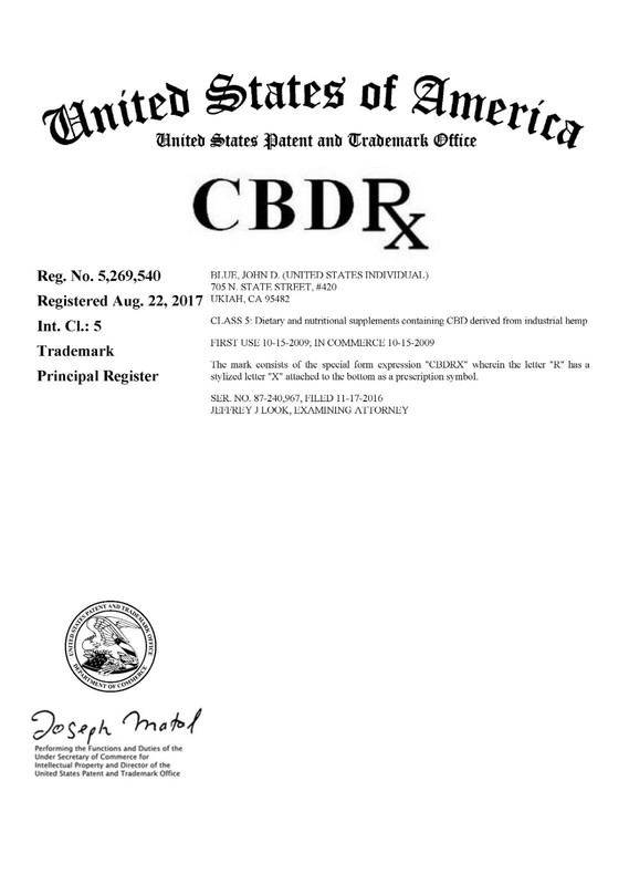 CBDRx® OWN this Federal registered PRODUCT brand name