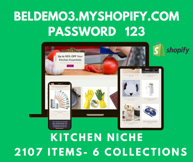 READY-MADE DROPSHIPPING Shopify Store – 2107 Products – Kitchen Niche