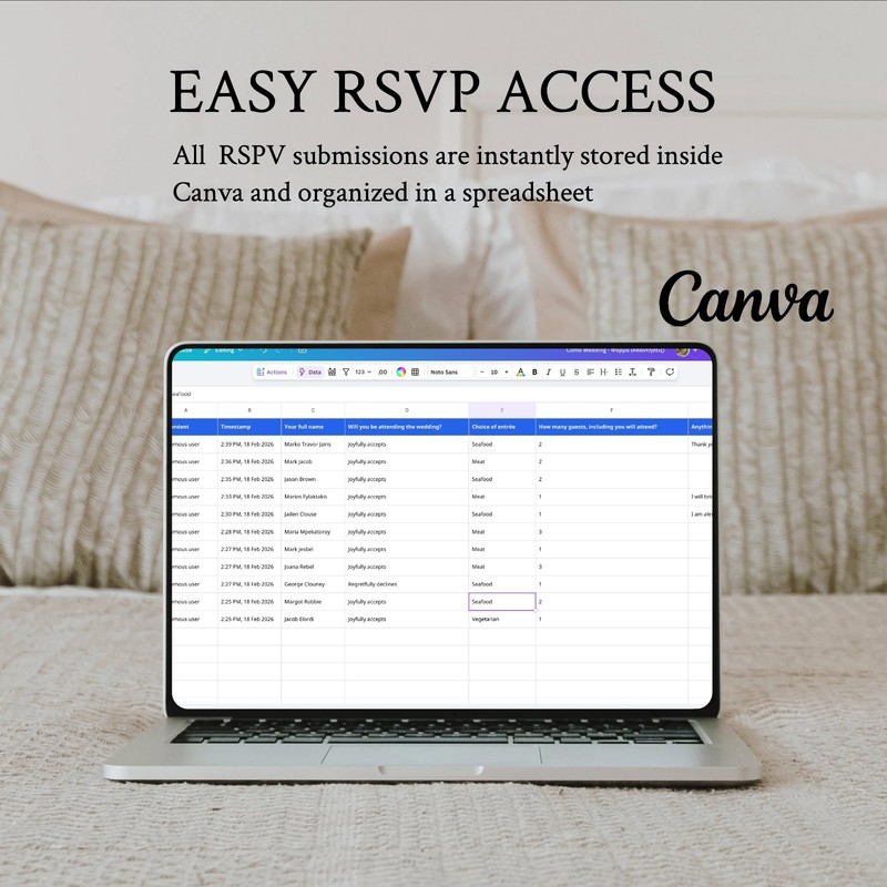Wedding Website template | Rsvp invite | custom wedding site editable in canva gallery