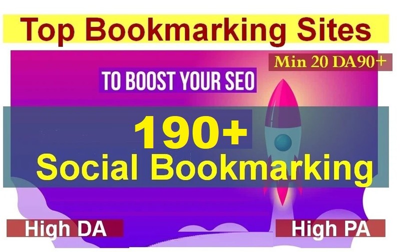 190 Social Bookmarking Submissions with High DA SEO Backlinks