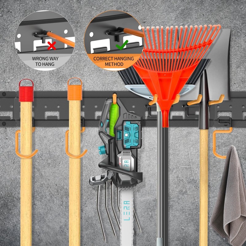 Garden Tool Organizer Wall Mount - Garage Storage and Organization Yard Tool ... gallery