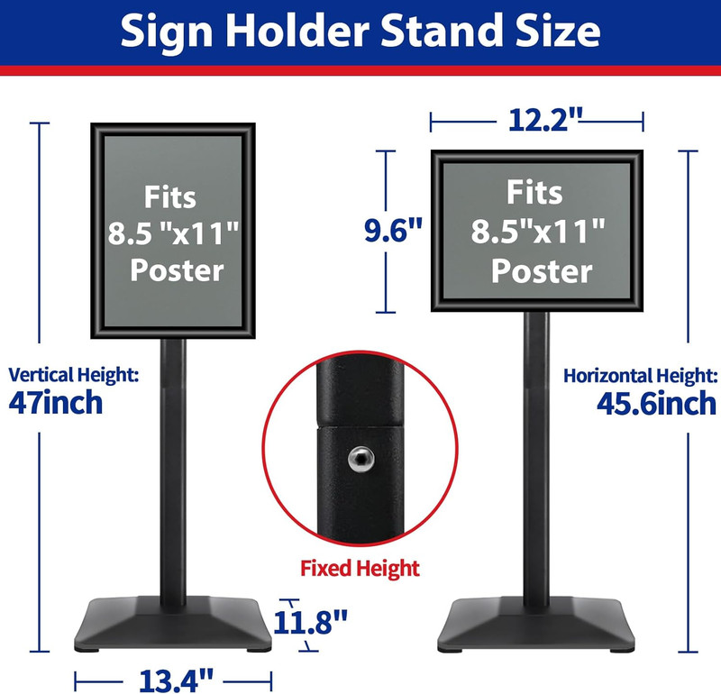 Business & Store Sign Holders 8.5X11Inch 3Pack Adjustable Floor Standing Sign Ho gallery