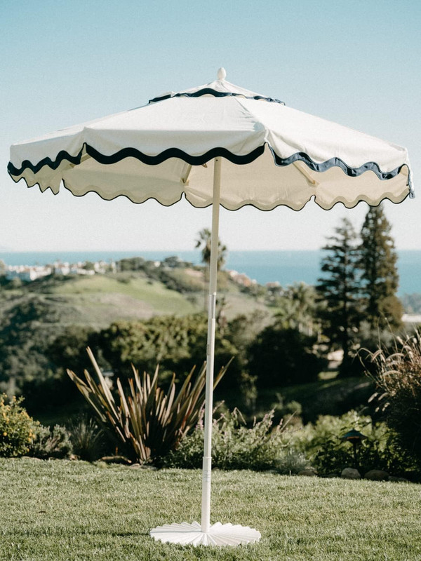 the Clamshell Base - Outdoor Patio Umbrella Base - Antique White, 55Lbs gallery