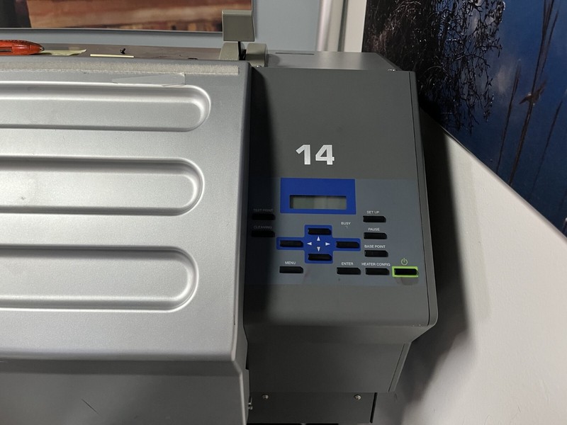 Dye sublimation fabric graphics system, Roland 1045 printer, Practix press gallery