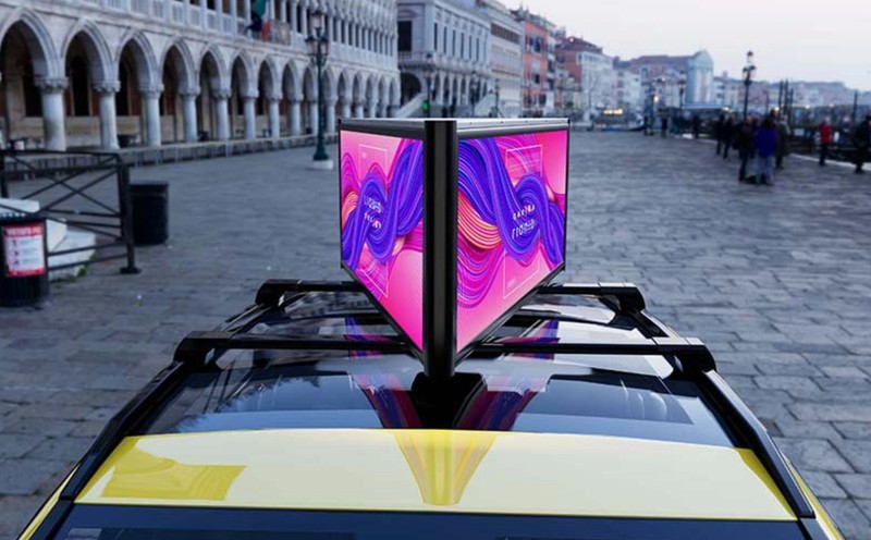 Taxi LED smart screen. Advertising. Taxi solution. Business. gallery